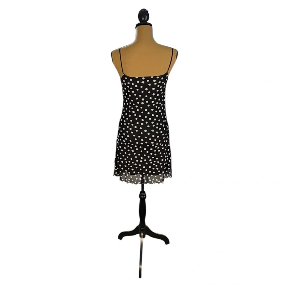 BP Black Daisy Floral Spaghetti Strap Mesh Slip Dress Women’s Small Y2K 90s NWT - Picture 5 of 9